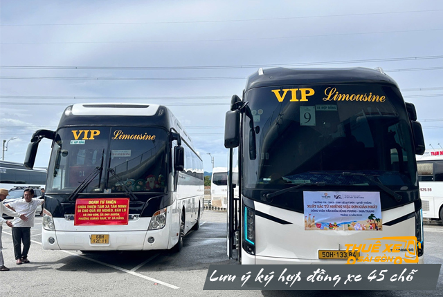 Lưu ý khi ký hợp đồng thuê xe 45 chỗ